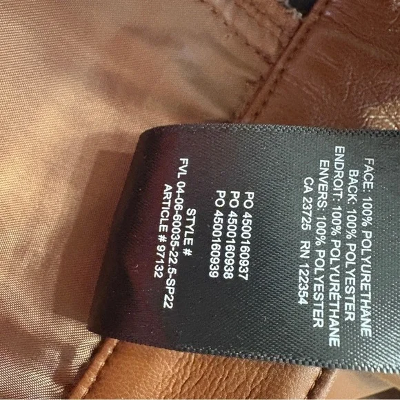 NWT Wilfred Pants Melina Crop Cognac Brown Faux Leather Sz. 8 - Picture 14 of 14